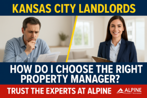 Real estate investor meeting with a property manager to evaluate options in Kansas City